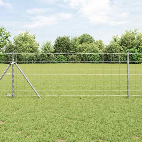 vidaXL Recinzione da Campo 0,8x50 m in acciaio zincato