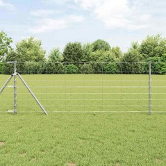 vidaXL Recinzione da Campo 0,8 x 50 m in Acciaio Zincato