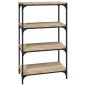 Libreria Rovere Sonoma 60x33x100 cm Legno Multistrato e Acciaio