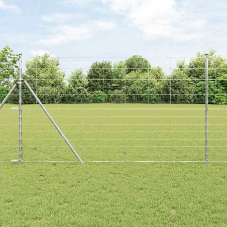 vidaXL Recinzione per Campo 1,4x50 m in Acciaio Zincato