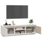 Mobile Porta TV Bianco 140x35x40 cm in Legno Massello di Pino Mobile Porta TV Bianco 140x35x40 cm in Legno Massello di Pino