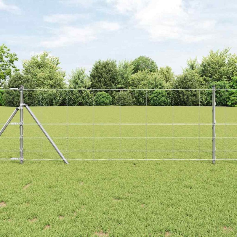 vidaXL Recinzione da Campo 0,8 x 100 m in acciaio zincato