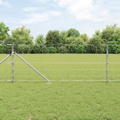 vidaXL Recinzione da Campo 0,8 x 25 m in Acciaio Zincato