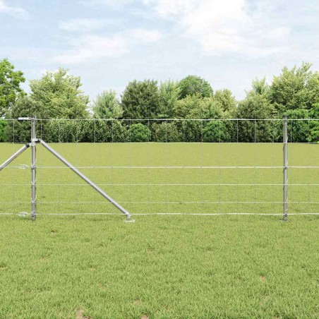 vidaXL Recinzione da Campo 0,8 x 25 m in Acciaio Zincato