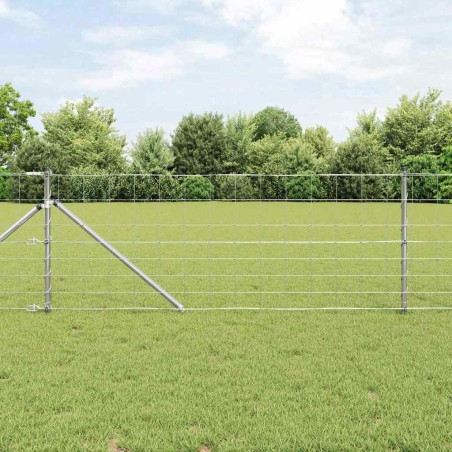 vidaXL Recinzione per esterni 0,8 x 25 m in acciaio zincato