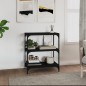 Mobile Porta Libri Nero 60x33x70,5 cm Legno Multistrato Acciaio Mobile Porta Libri Nero 60x33x70,5 cm Legno Multistrato Acciaio