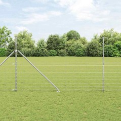 vidaXL Recinzione per Campo 1,5 x 25 m in Acciaio Zincato