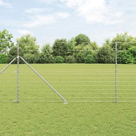 vidaXL Recinzione per Campo 1,5 x 25 m in Acciaio Zincato