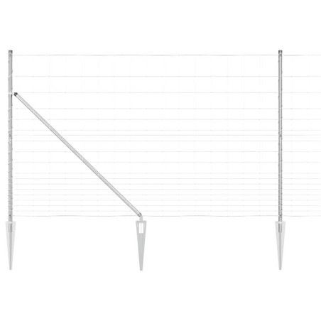 vidaXL Recinzione per Campo 1,5x25 m in Acciaio Galvanizzato