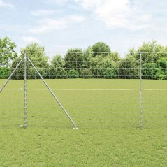 vidaXL Recinzione in Campo 1,6 x 25 m in acciaio zincato