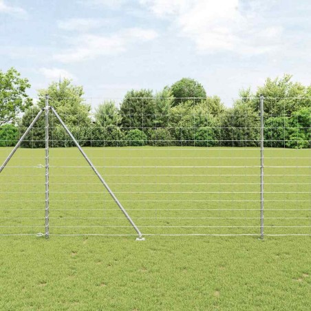 vidaXL Recinzione in Campo 1,6 x 25 m in acciaio zincato