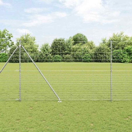 vidaXL Recinzione da Campo 1,6 x 25 m in Acciaio Zincato