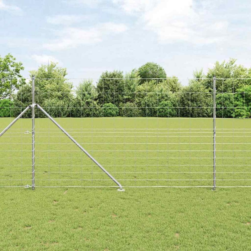 vidaXL Recinzione per Campo 1.5x50 m in Acciaio Zincato