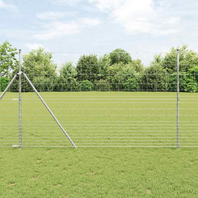 vidaXL Recinzione da Campo 1,5 x 50 m in Acciaio Galvanizzato