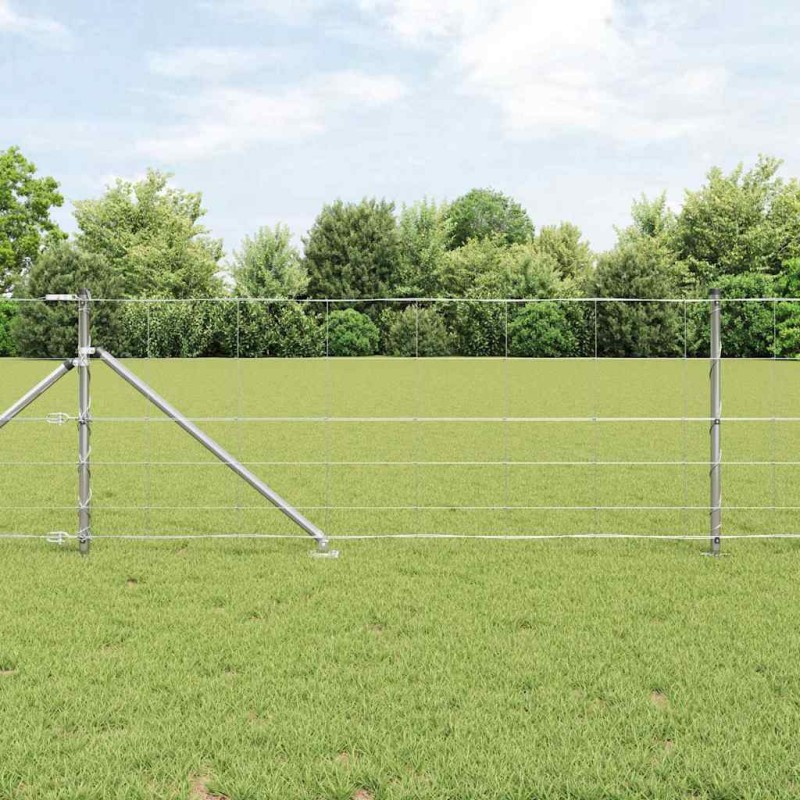 vidaXL Recinzione da Campo 0,8x100 m in acciaio zincato