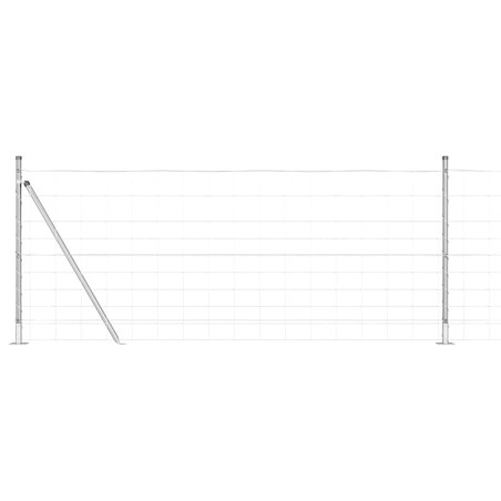 vidaXL Recinzione da Campo 1x25 m in Acciaio Zincato