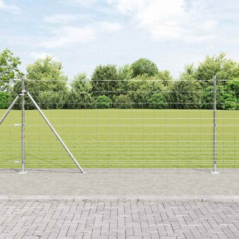 vidaXL Recinzione da Campo 1,2 x 25 m in Acciaio Zincato