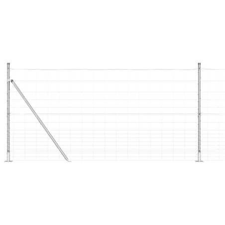 vidaXL Recinzione da Campo 1,2 x 25 m in Acciaio Zincato