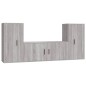 Set Mobili Porta TV 3 pz Grigio Sonoma in Legno Multistrato Set Mobili Porta TV 3 pz Grigio Sonoma in Legno Multistrato