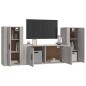Set Mobili Porta TV 3 pz Grigio Sonoma in Legno Multistrato Set Mobili Porta TV 3 pz Grigio Sonoma in Legno Multistrato