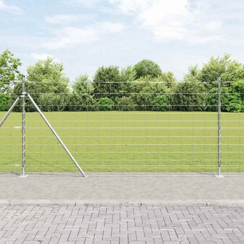vidaXL Recinzione 1,2x50 m in acciaio zincato