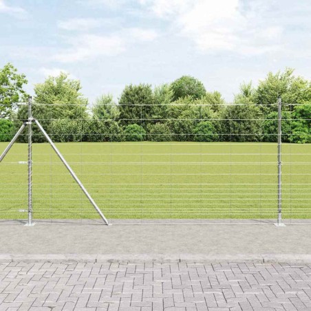 vidaXL Recinzione per Campo 1,2x50 m in Acciaio Zincato