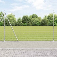 vidaXL Recinzione da Campo 1.5x50 m in Acciaio Zincato