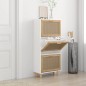 Scarpiera Bianca52x25x115cm Legno Multistrato e Rattan Naturale Scarpiera Bianca52x25x115cm Legno Multistrato e Rattan Naturale