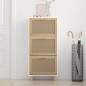 Scarpiera Bianca52x25x115cm Legno Multistrato e Rattan Naturale Scarpiera Bianca52x25x115cm Legno Multistrato e Rattan Naturale