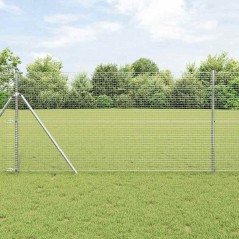 vidaXL Recinzione in Rete Saldato con 7 Pali 1.4x10 m Acciaio Zincato