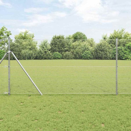 vidaXL Recinzione in Rete Saldato con 7 Pali 1.4x10 m Acciaio Zincato