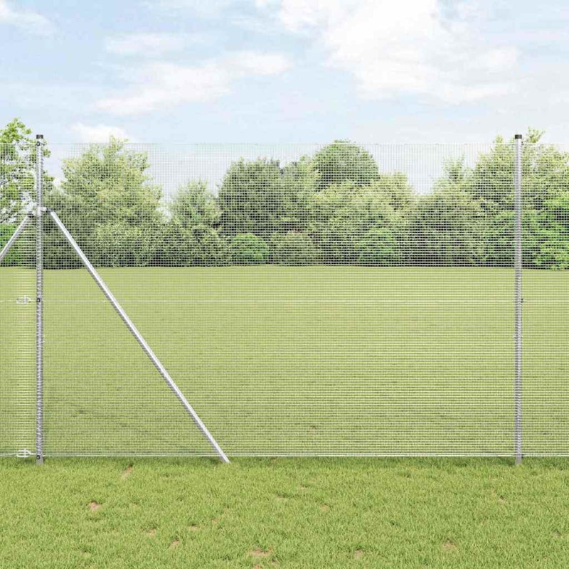 vidaXL Recinzione in Fil di Fuso con 7 Pali 1.5x10 m Acciaio Galvanizzato