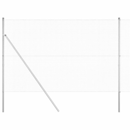 vidaXL Recinzione in Rete Saldata con 7 Paletti 1,5x10 m Acciaio Zincato