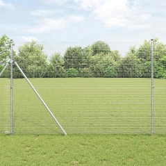 vidaXL Set di pali per recinzione Set di 2 Acciaio galvanizzato 10 x 1,5 m