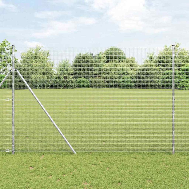 vidaXL Set di pali per recinzione Set di 2 Acciaio galvanizzato 10 x 1,5 m