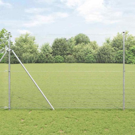vidaXL Set di pali per recinzione Set di 2 Acciaio galvanizzato 10 x 1,5 m