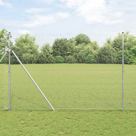 vidaXL Recinzione in filo saldato con 7 pali 1.6x10 m Acciaio zincato