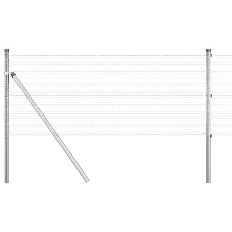 vidaXL Set di Pali di Recinzione Set di 2 Acciaio zincato 25 x 0.5 m