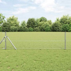 vidaXL Set di Pali di Recinzione Set di 2 Acciaio zincato 25 x 0.5 m