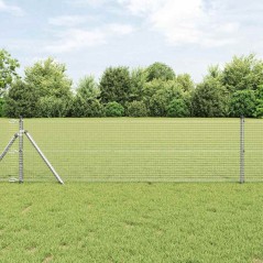 vidaXL Recinzione in Filo Saldato con 13 Pali 0.6x25 m Acciaio Zincato
