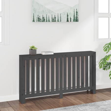 Copertura Termosifone Grigia 153x19x84 cm Legno Massello Pino