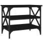 Tavolino Nero 55x38x45 cm in Legno Multistrato Tavolino Nero 55x38x45 cm in Legno Multistrato