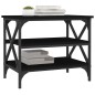 Tavolino Nero 55x38x45 cm in Legno Multistrato Tavolino Nero 55x38x45 cm in Legno Multistrato