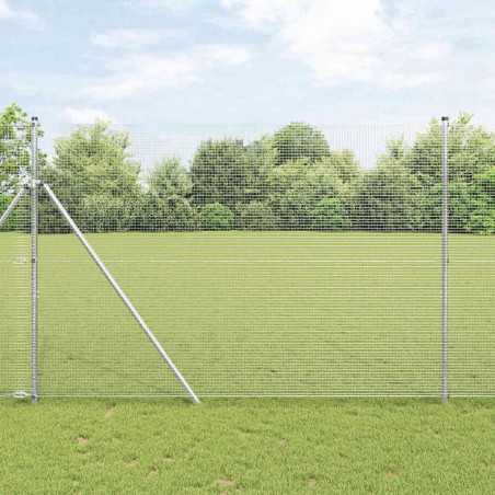 vidaXL Recinzione in rete saldata con 13 pali 1.5x25 m in acciaio galvanizzato