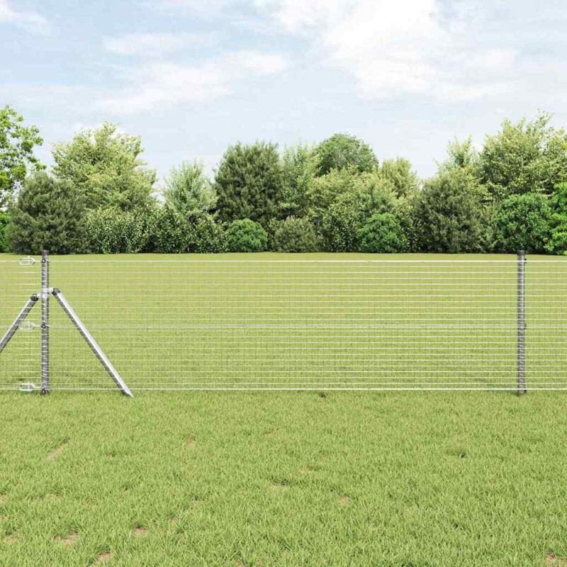 vidaXL Recinzione in rete saldata con 13 pali 0.8x50 m in acciaio zincato