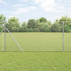 vidaXL Recinzione in rete saldata con 13 pali 1,4x50 m Acciaio zincato