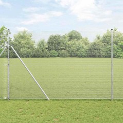 vidaXL Recinzione in Filo Saldato con 13 Post 1,5x50 m Acciaio Zincato