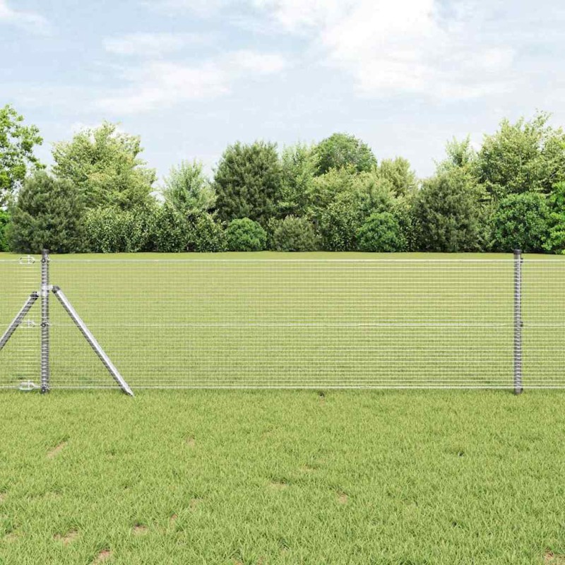 vidaXL Recinzione in filo saldato con 13 pali 0.4x100 m acciaio zincato