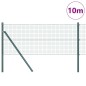 vidaXL Set di Pali per Recinzione Set di 2 Verde Metallo 10 x 0.5 m