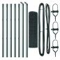 vidaXL Set di Pali per Recinzione Set di 2 Verde Metallo 10 x 0.5 m